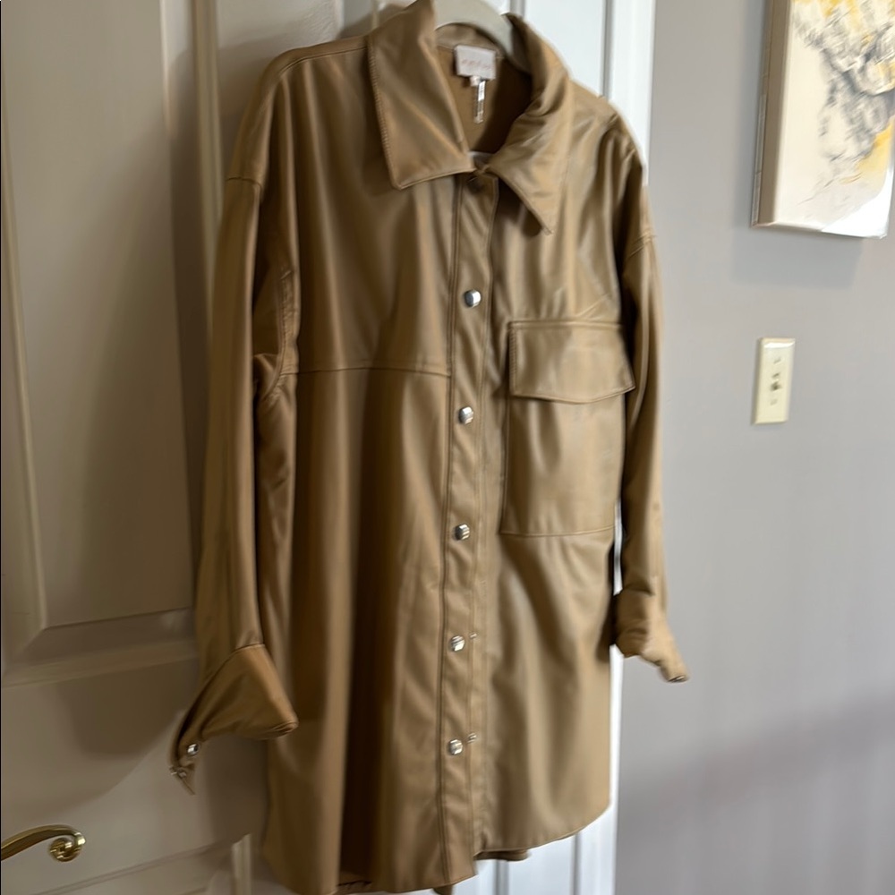 Leather overcoat